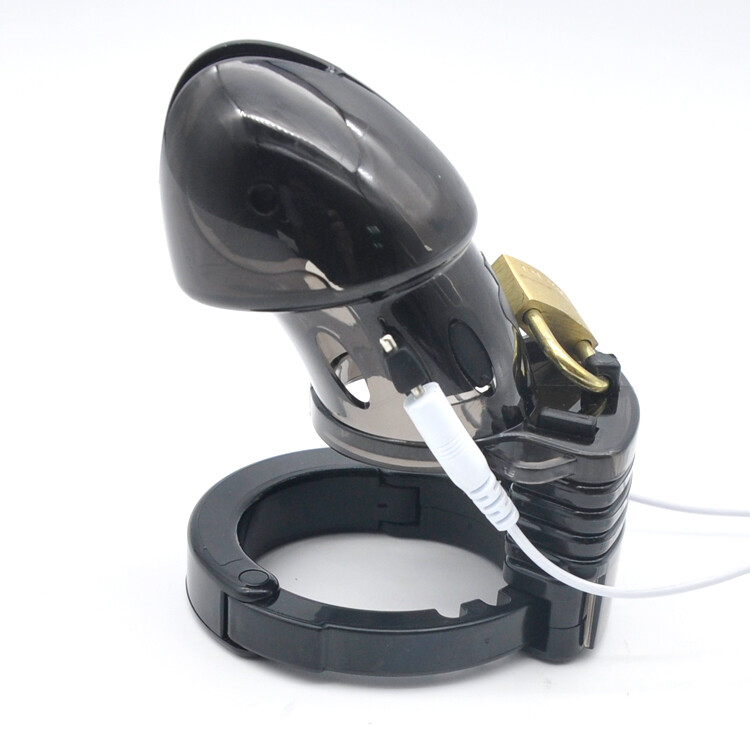 Male E-Stim Shock Lockable Chastity Belt Device Ring Cage Stretcher Adjustable