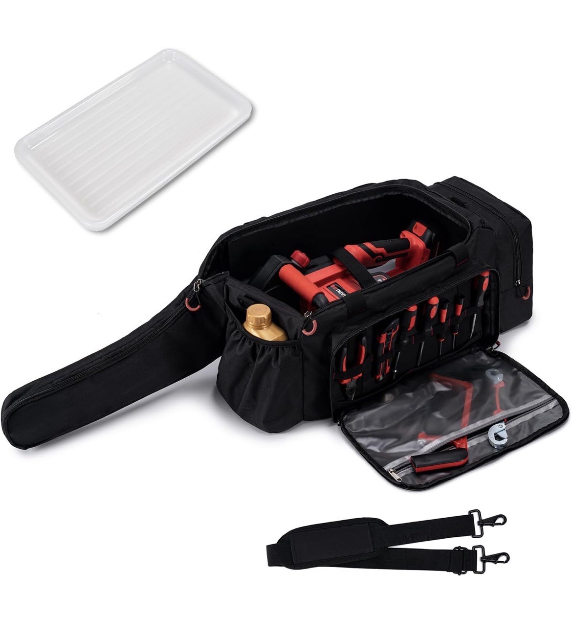 Chainsaw Case, Durable Chainsaw Bag with Removable Spill-proof & Wipe