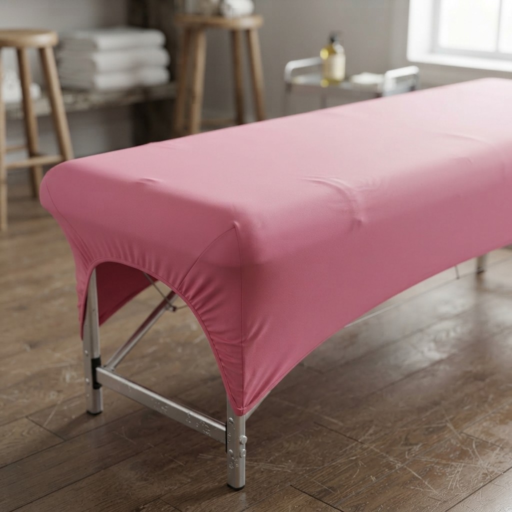 Durable Pink Fitted Cover for 6ft Massage & Lash Beds - Machine Washable Design