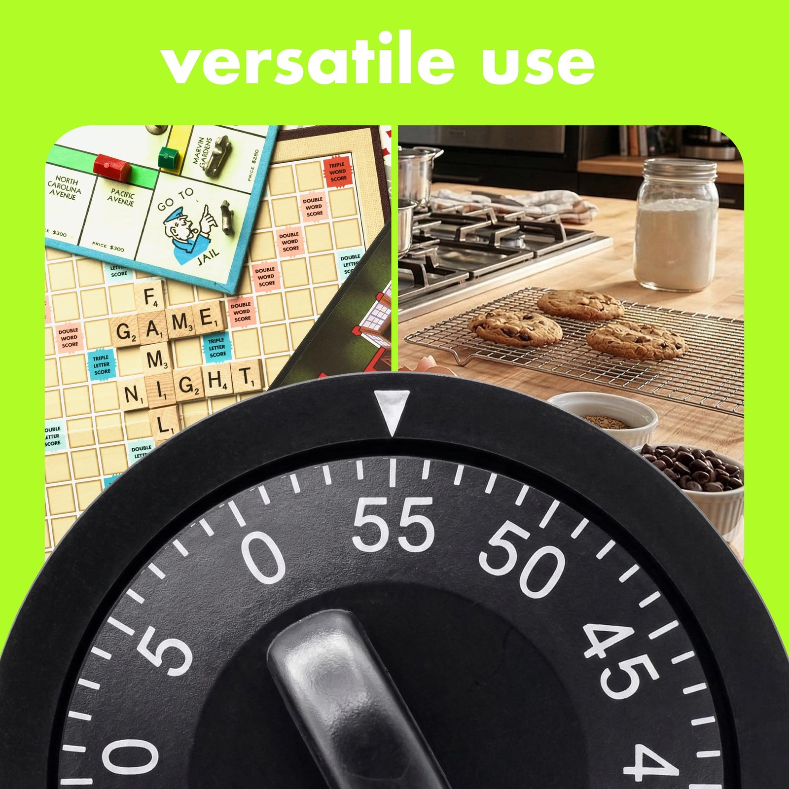 60 Minute Wind Up Timer, Visual Mechanical Timer for Kitchen, Hair Color Process