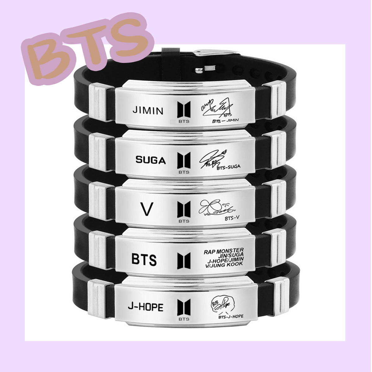 Kpop BTS Bangtan Boys Bracelet JIMIN JIN JUNGKOOK V RM Wristband Unisex Jewelry