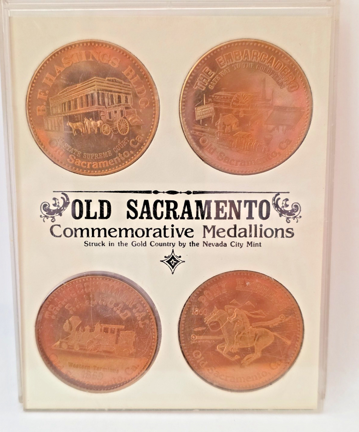 Old Sacramento Commemorative Medallions Set of 4 -Nevada City Mint
