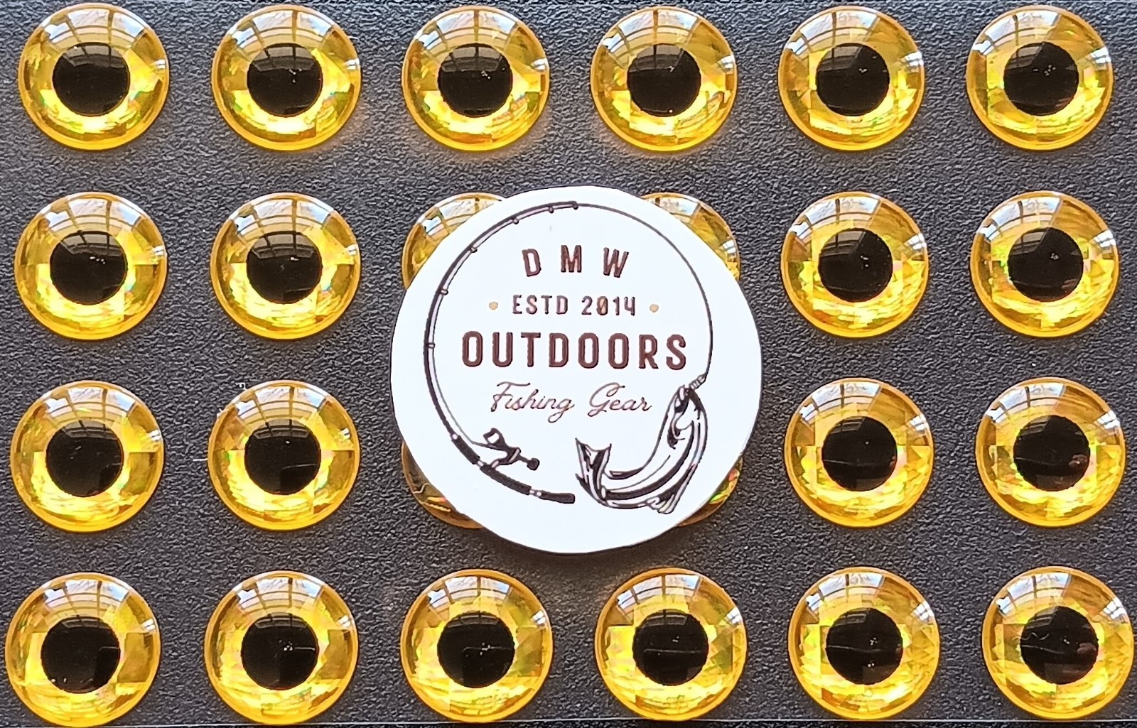 3D Fish Eyes, Holographic GOLD 10mm (13/32"), 64/pk, Fly Tying, Lures, Jigs