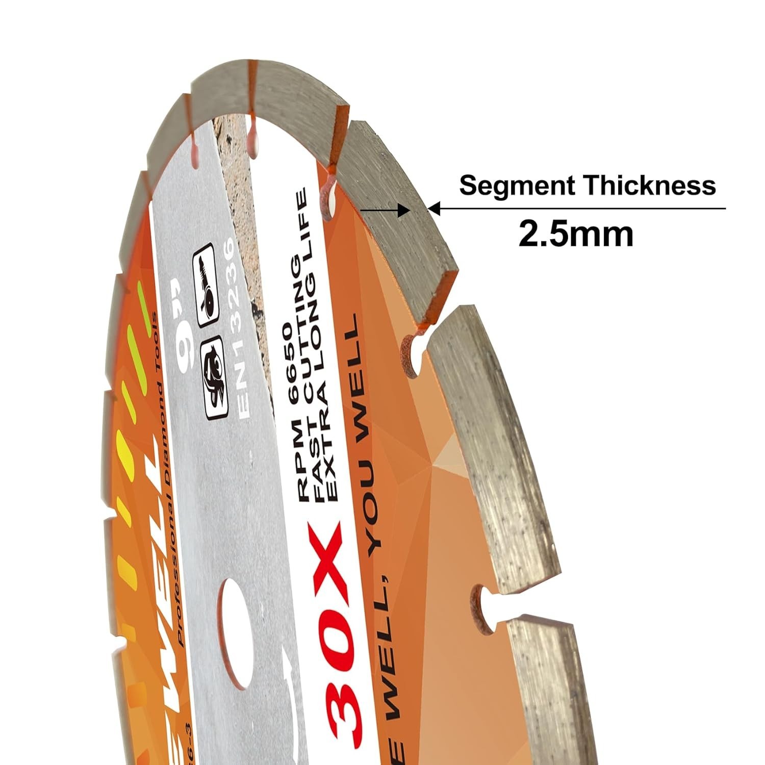 9 Inch Diamond Blade, Segmented General Purpose Blade Dry/Wet Cutting Concret...