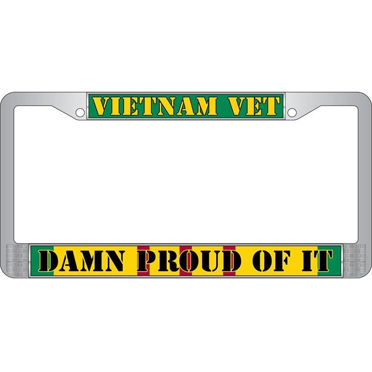 Vietnam Veteran Metal Chrome Heavy Duty Auto License Plate Frame NEW