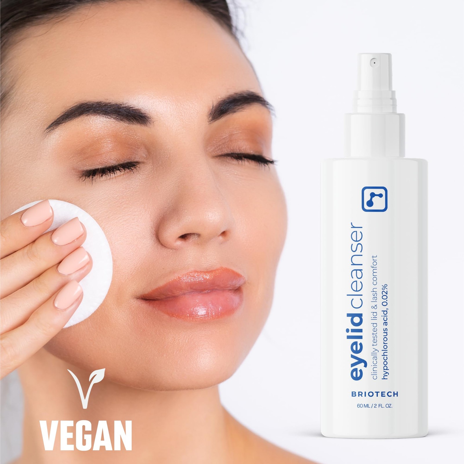 BRIOTECH Eyelid Cleanser, Hypochlorous Acid Spray, Lid & Eyelash Cleanser, Sooth