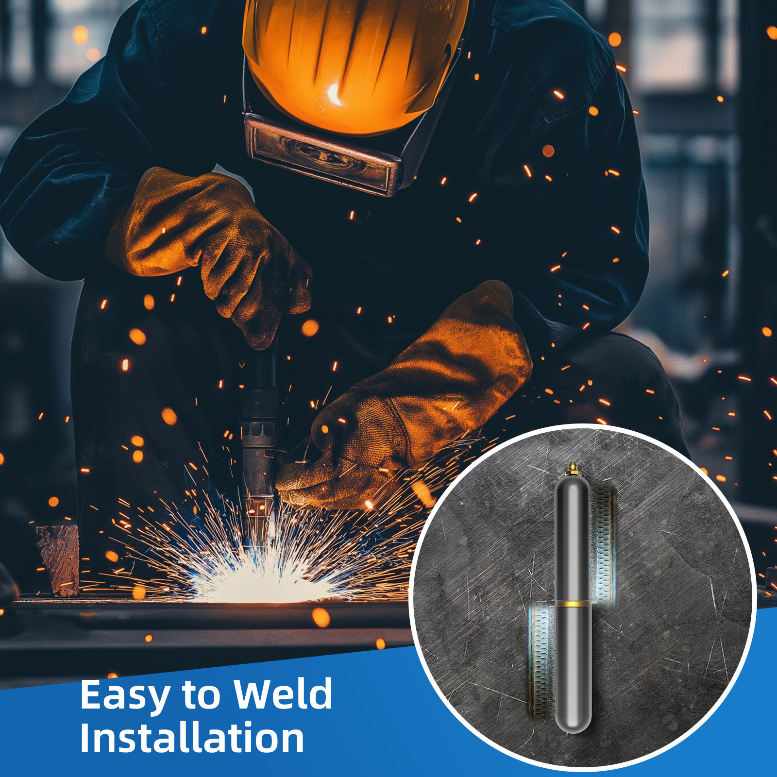 4 Pack Weld On Hinges, Heavy Duty Gate Barrel Hinges with Grease Fitting