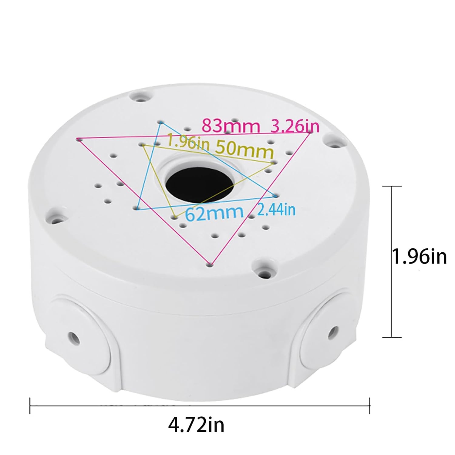Universal Bullet Security Camera Junction Box Mount Bracket Plastic 2 Pack