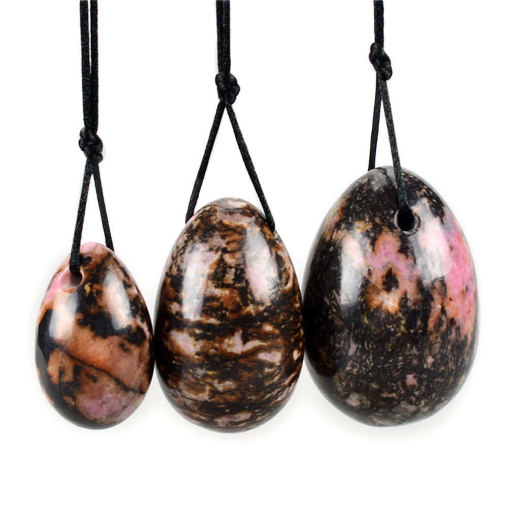 3pc Natural Rhodonite Yoni eggs Kegel Exercise Tightening Ben Wa Balls Massage