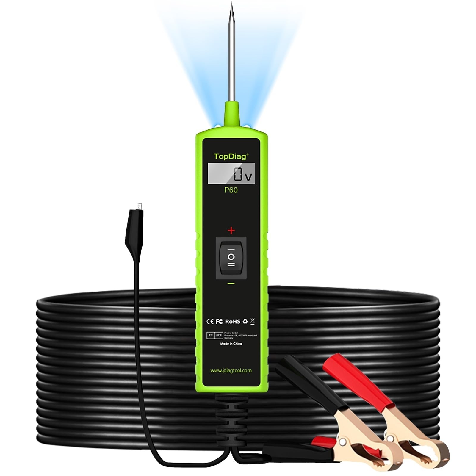 Topdiag P60 Automotive Power Circuit Probe Tester, 12-24V Power Circuit Probe...