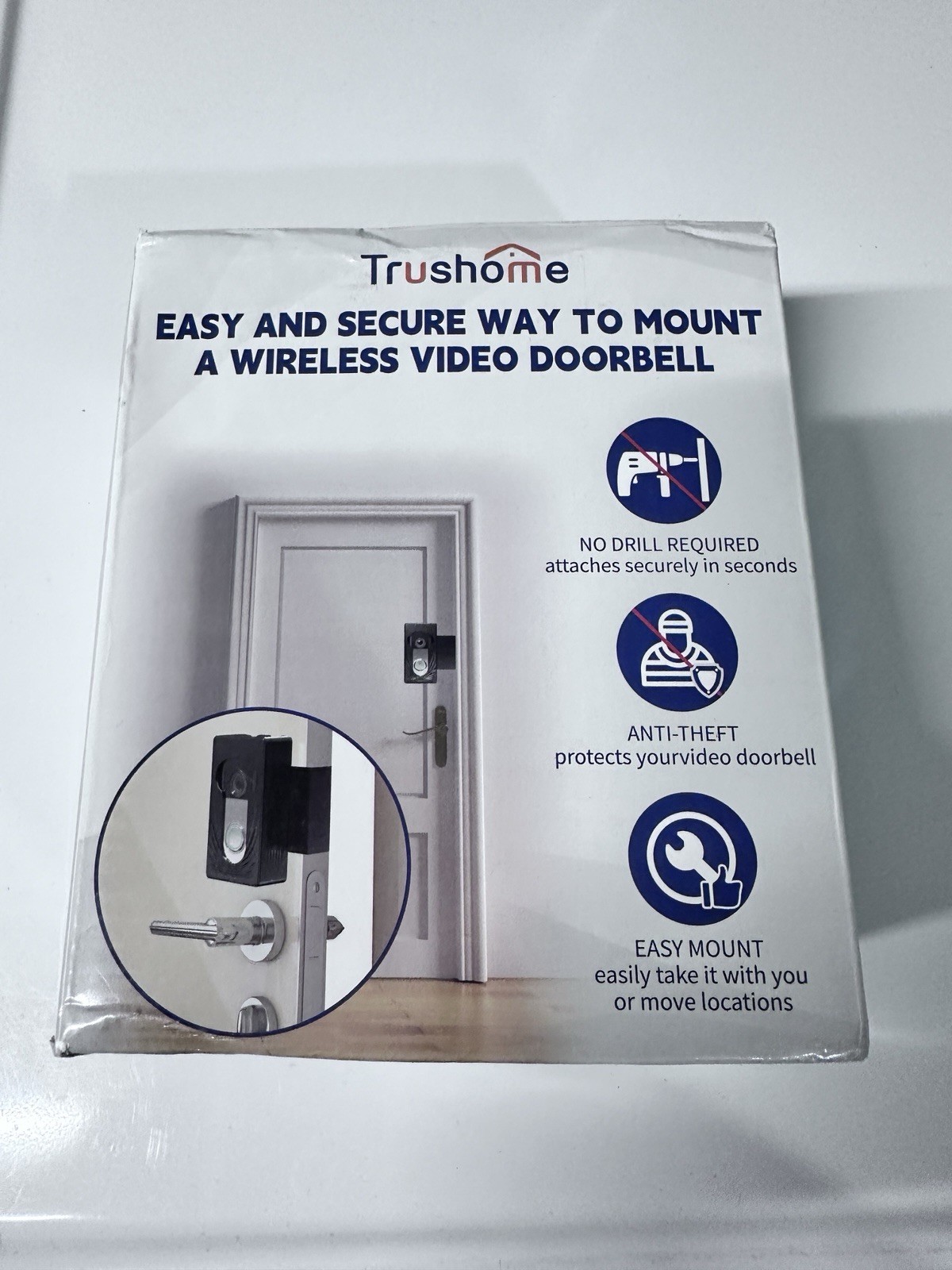 DoorbellBoa Anti-Theft Video Doorbell Door Mount, No Tools or Installation