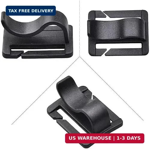 4pcs Black Water Bladder Tube Clips for Hydration Pack,Universal Hydration Pack