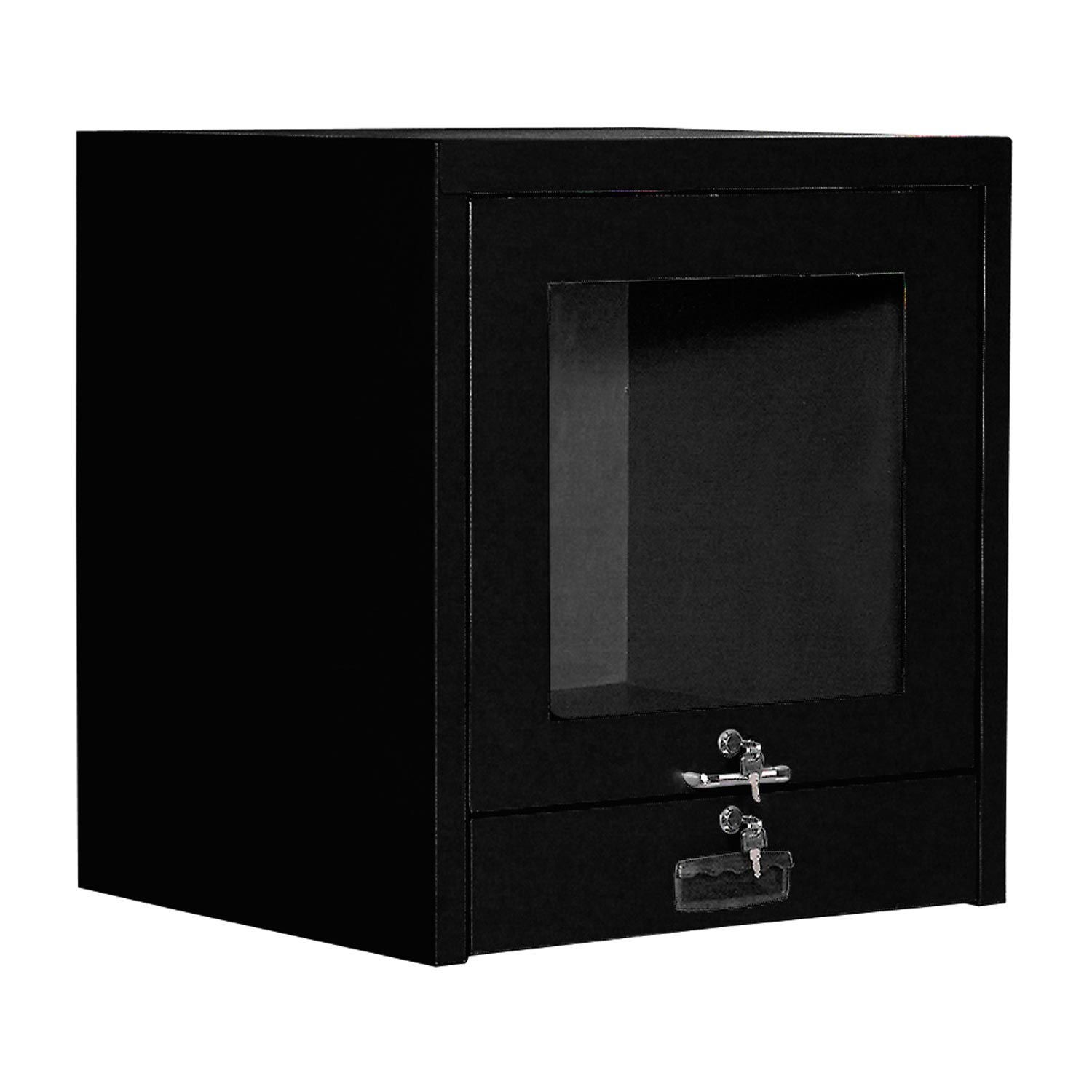 Counter Top CRT Security Computer Cabinet Black 24-1/2"W x 22-1/2"D x 27"H