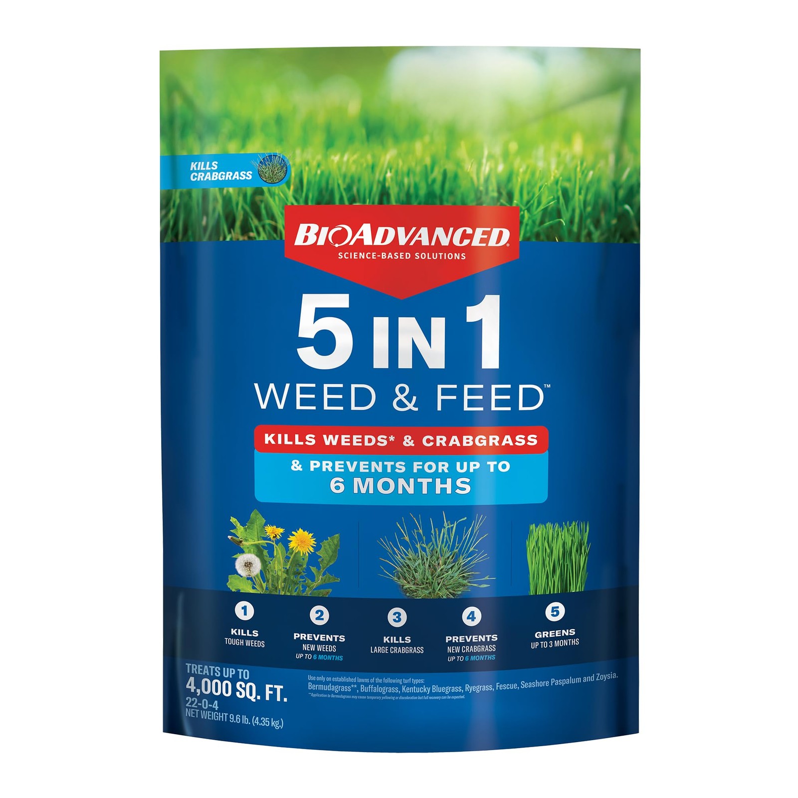 BioAdvanced 5 in 1 Weed and Feed, Granules