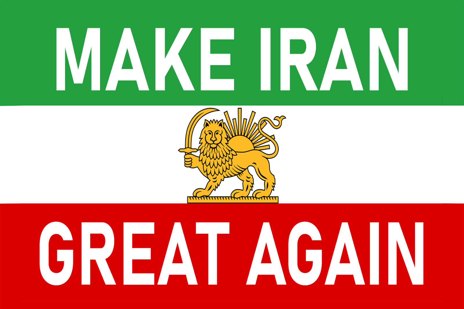 Make Iran Great Again Sticker 4x6" MIGA Lion Sun Protest Iran Flag Stickers