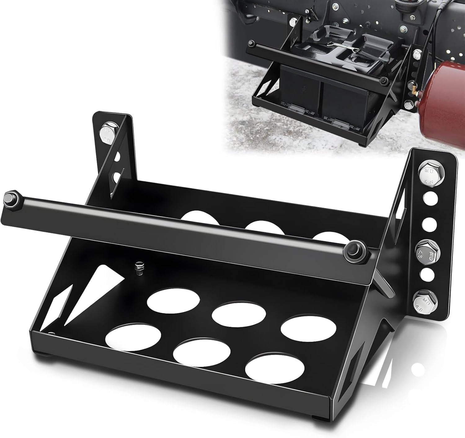 Metal Steel Battery Mounting Trays - Fits up to 10.63"×7.06"×7.5", Anti-Rust Cor