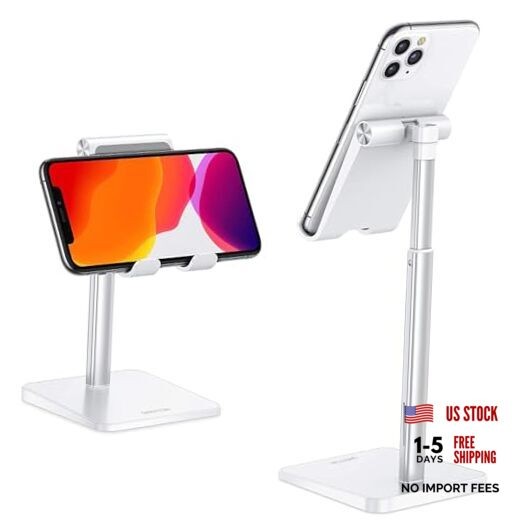 Cell Phone Stand, Adjustable Angle Height Desk Phone Dock Holder for Silver