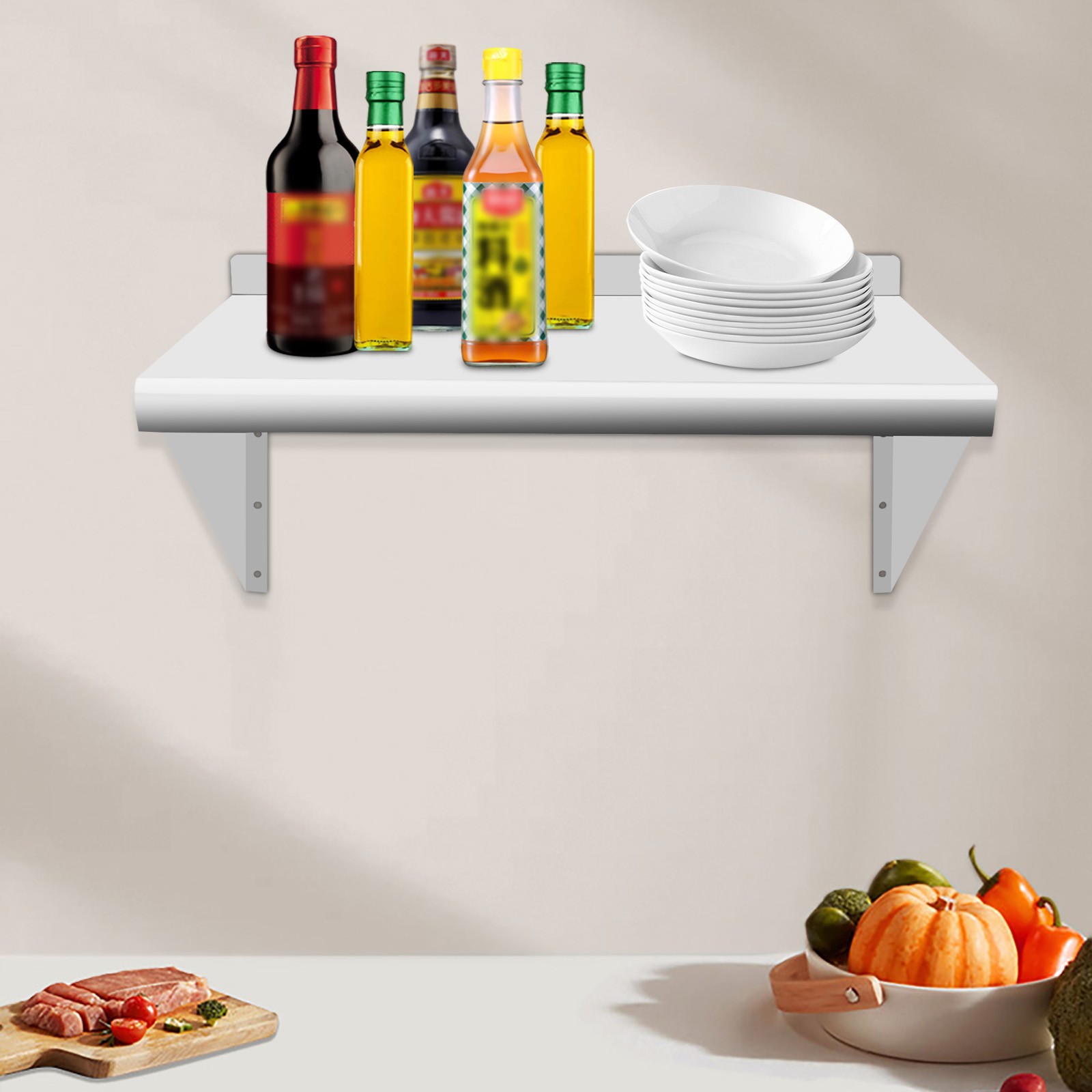 New Stainless Steel 12" x 24" Commercial Kitchen Wall Shelf Restaurant Shelving