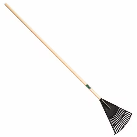 Union Tools 64197Gr 8 In Polypropylene Shrub Rake, 15 Tines, 43 In L Wood Handle