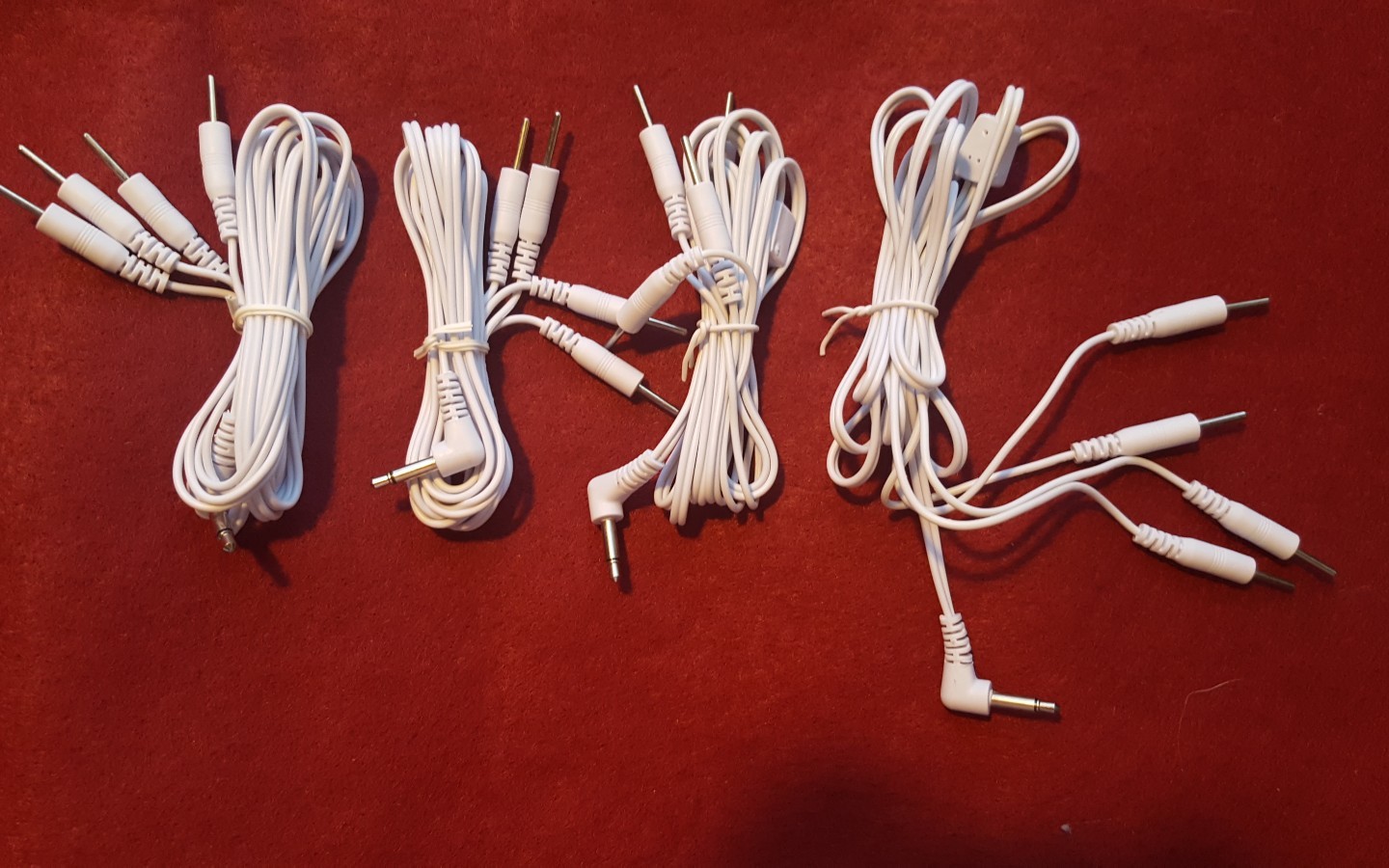 4 PCS Electrode Lead Wire Cables for Digital Massager TENS 3.5 mm with 4 pins