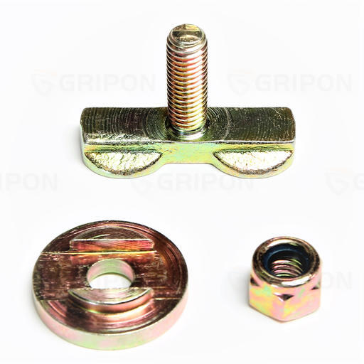 GRIPON (Pack of 12) L-Track Double Lug Threaded Stud Nut Fitting Tie Down