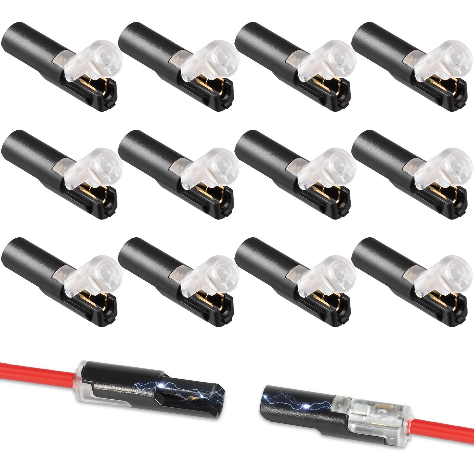 30x 1 Pin Low Voltage Wire Plug-in Connector for 16-18 AWG 1 Wire Quick Disconne