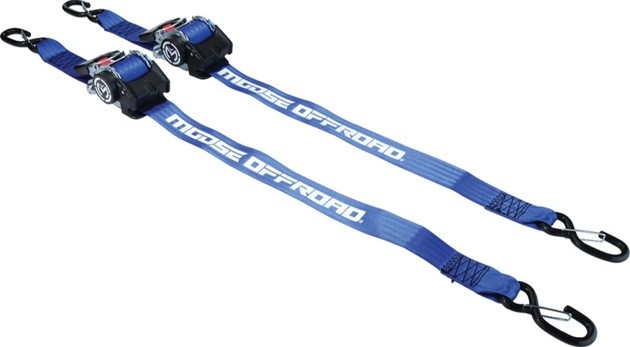 Moose Retractable Ratcheting Tie-Downs 10' x 2" Blue