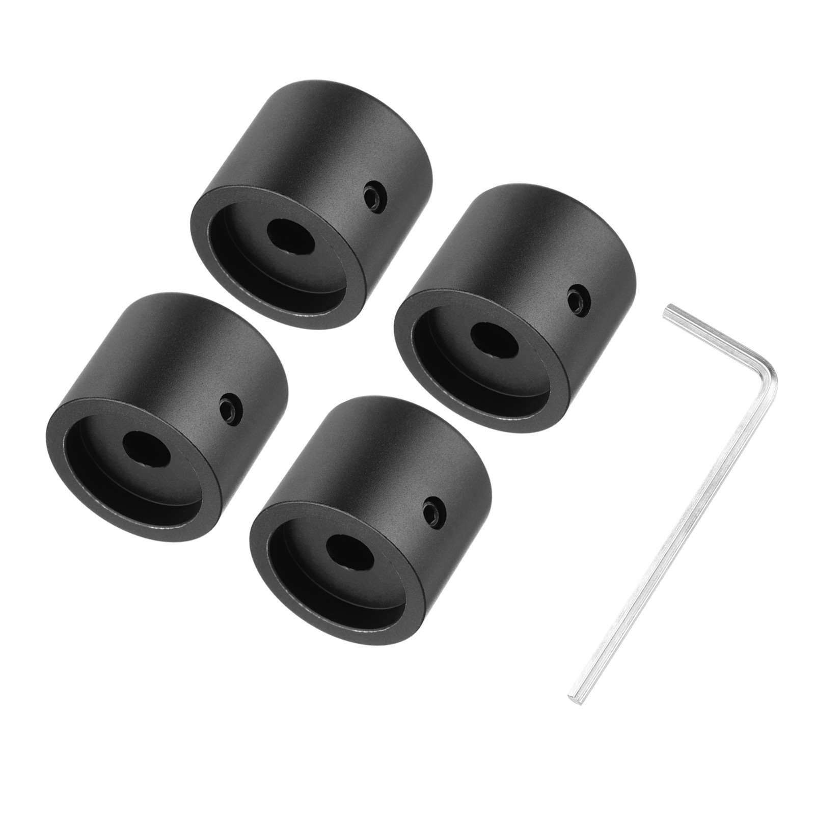4PCS 1/4" x 1" Guitar Knobs Metal Volume Tone Control Dome Knob Screw Black