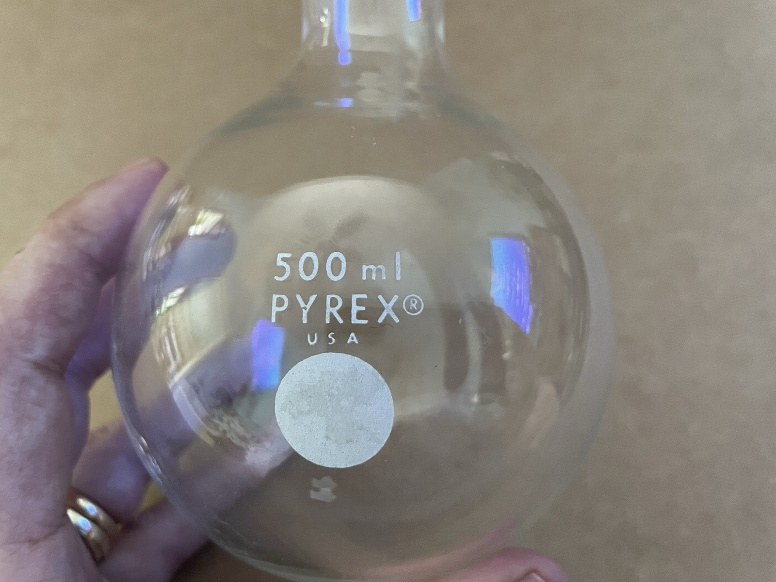 Vintage PYREX Laboratory Glass 500ml flask beaker #7