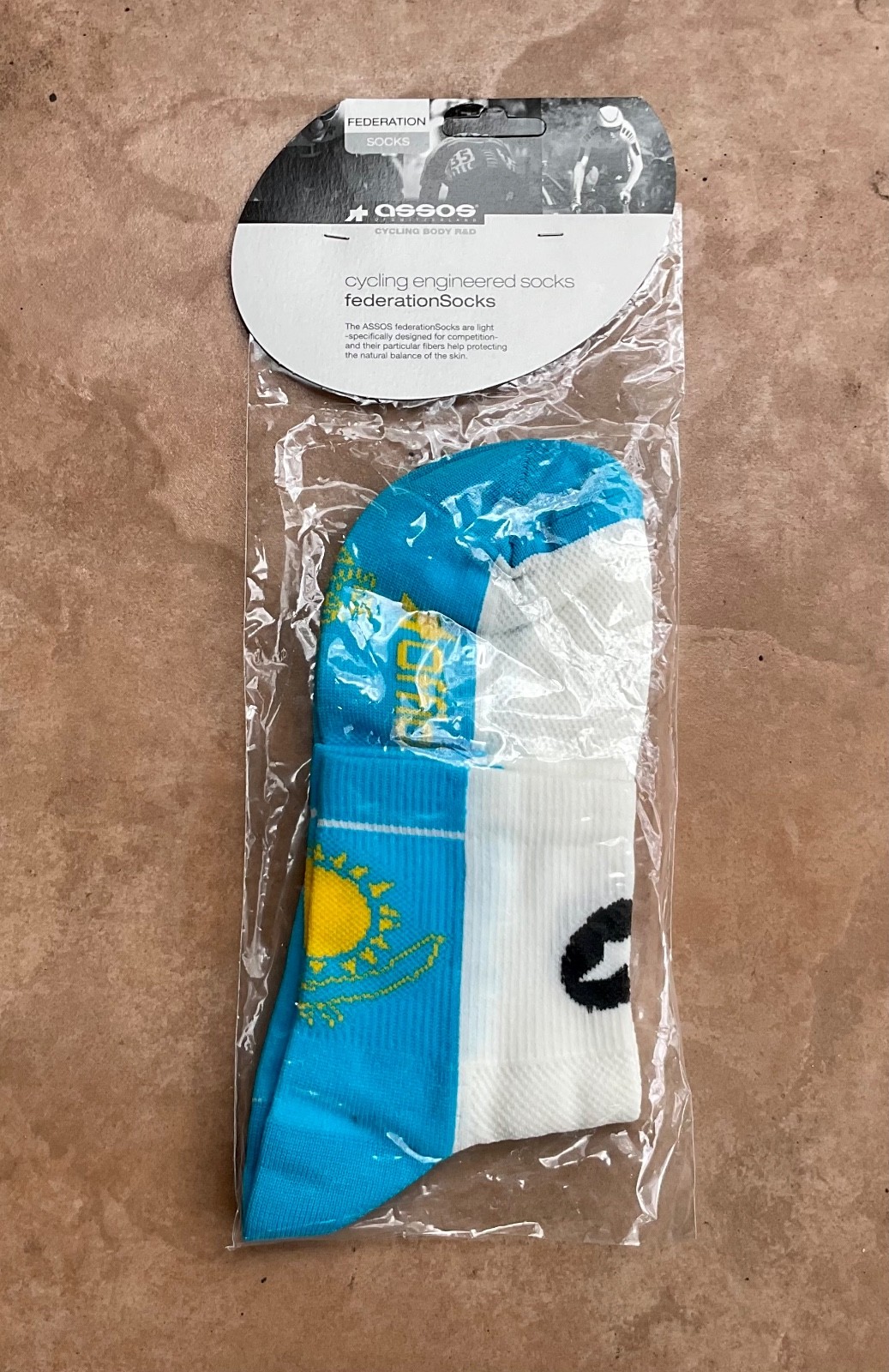 New Cycling Socks, ASSOS CLASSIC Federation Socks “Kazakhstan” Made Italy 43-46.