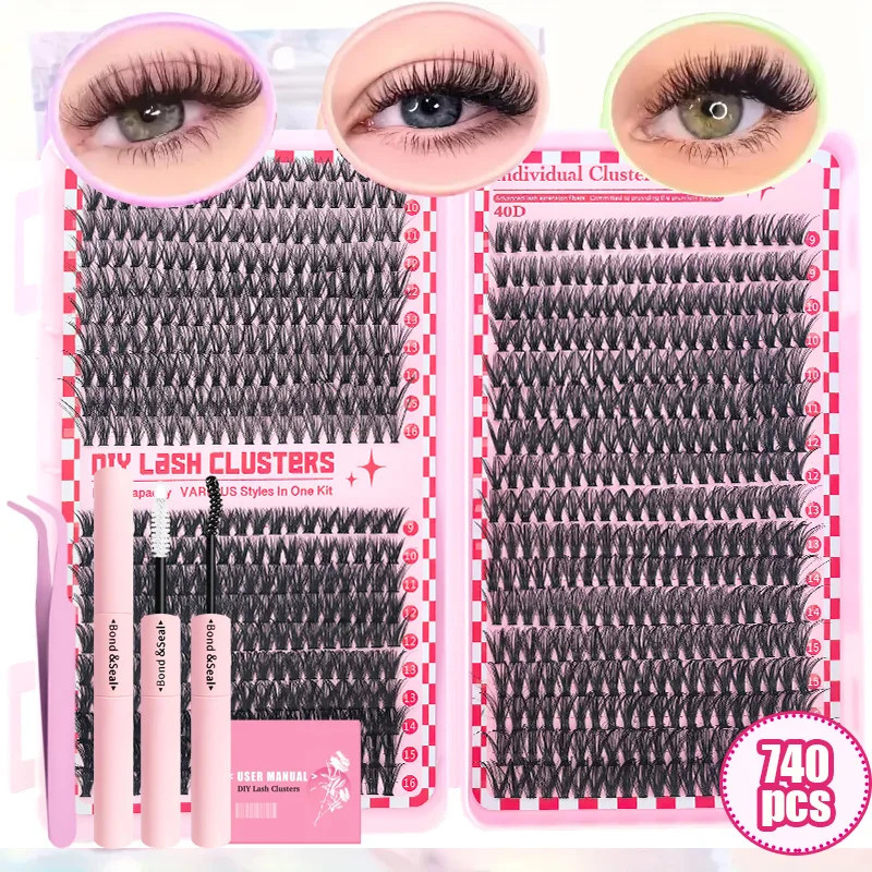 30D40D50D80D DIY Eyelash Extension Kit with Tweezers, Glue and Seal Reusable Sin