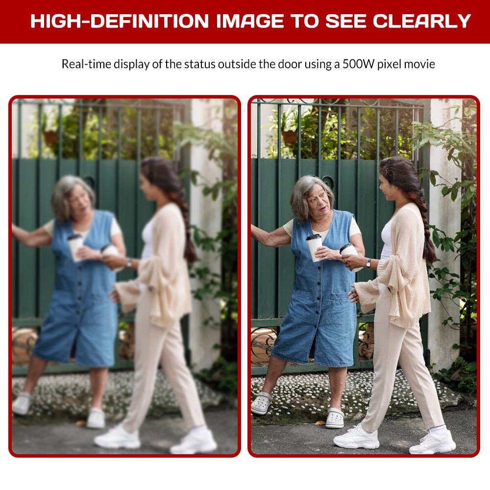 Wireless Intercom Doorbell HD Night Vision 4.3in lPS Screen Visual Camera