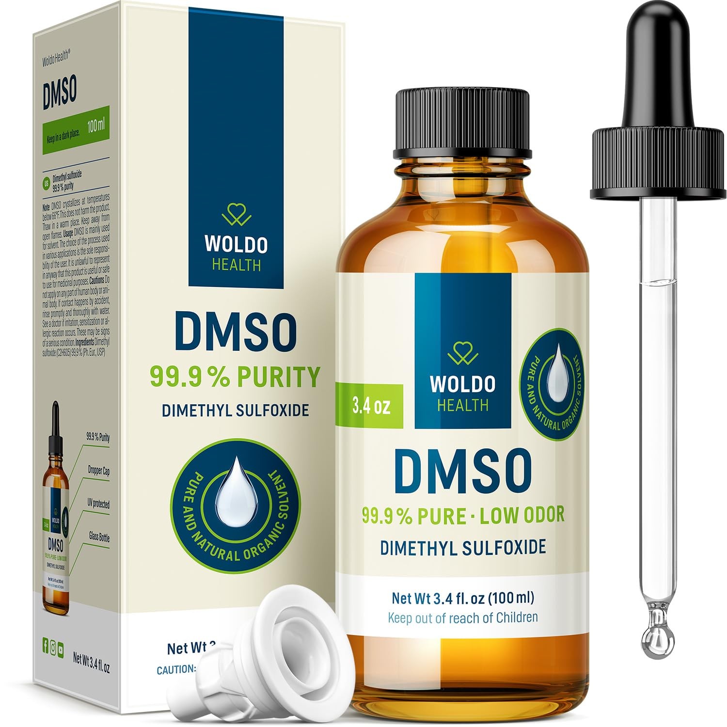 WoldoHealth DMSO 99.9% Pharmaceutical Grade Liquid - 3.38 fl. oz