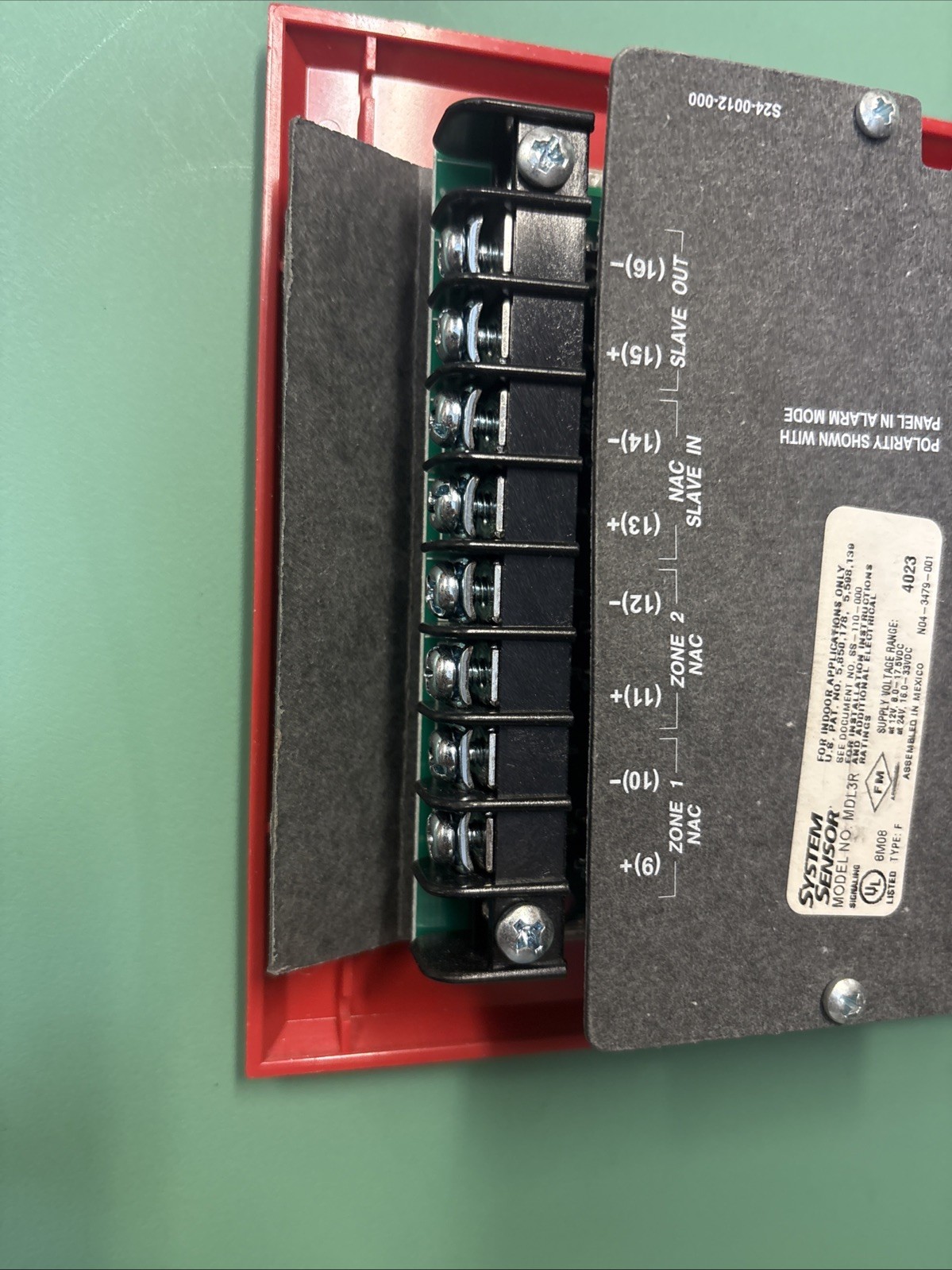 MDL3R Red Cover System Sensor Fire Alarm Sync Module - Used