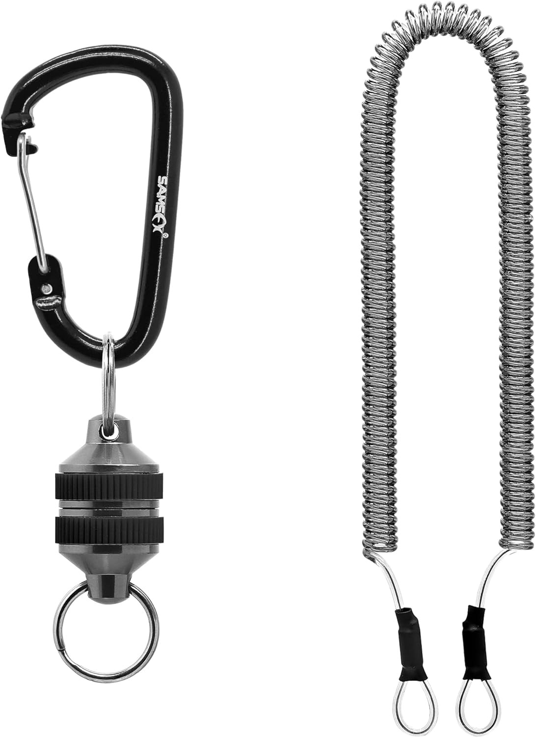 SAMSFX Fishing Strongest Magnetic Net Release Black Rubber Non-Slip Grip