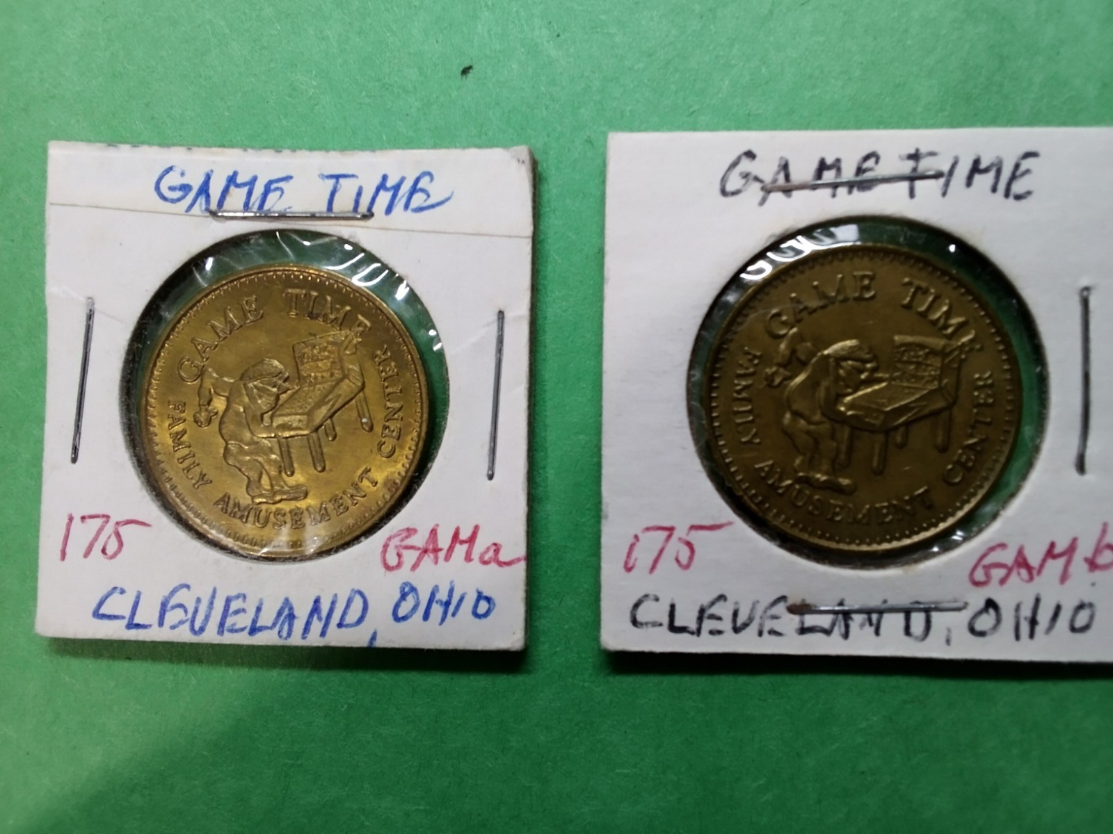 Vintage Game Time Family Amusement Center-tokens(2)-Cleveland, OH. Make Offer