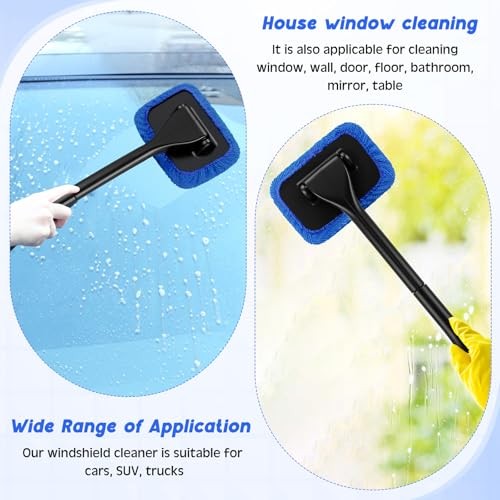 8 Pcs Car Windshield Cleaner Tool Kit with Removable Handle, Royal Blue