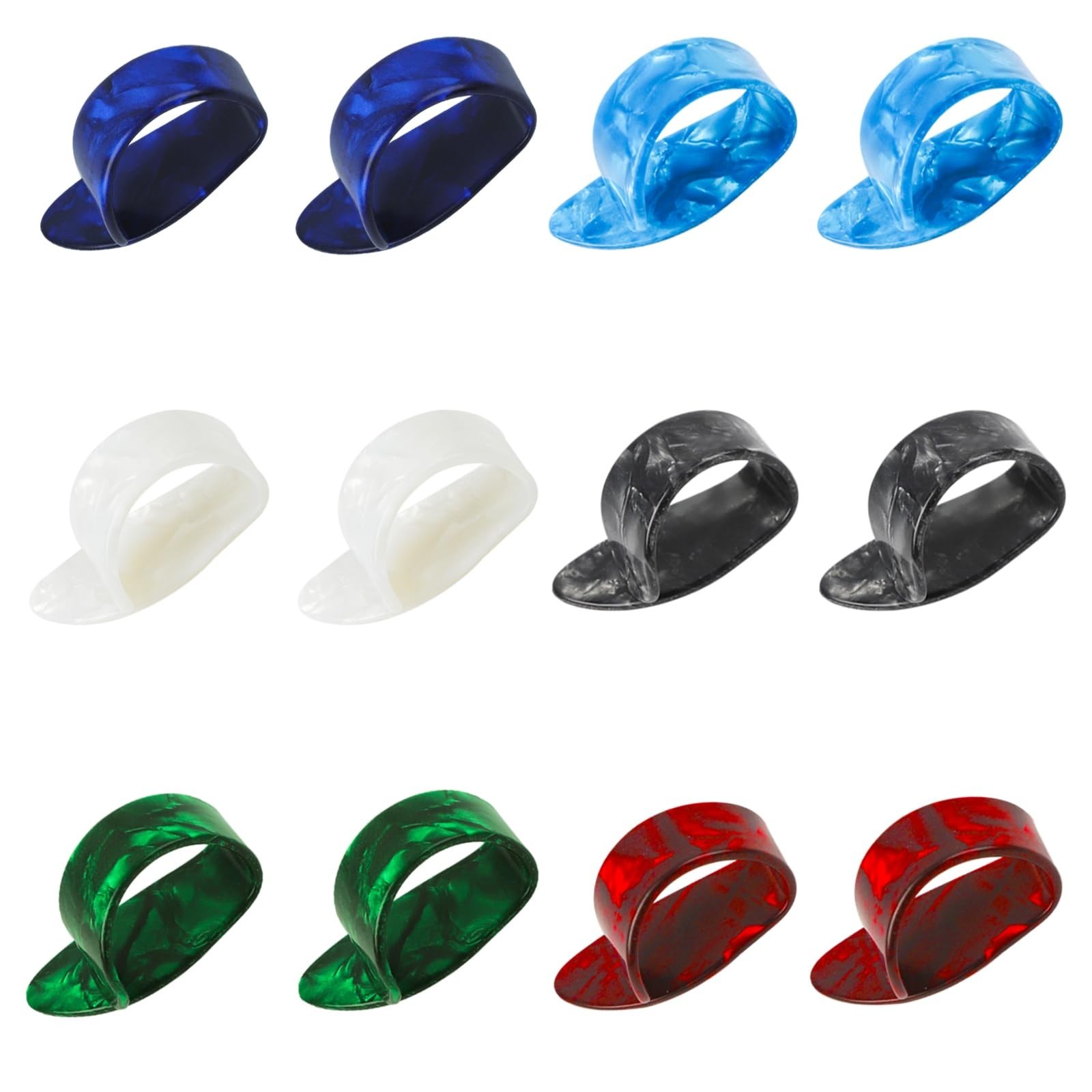 12PCS Guitar Thumb Picks,Celluloid Finger Pick Medium Flat Guitar Finger Pick...