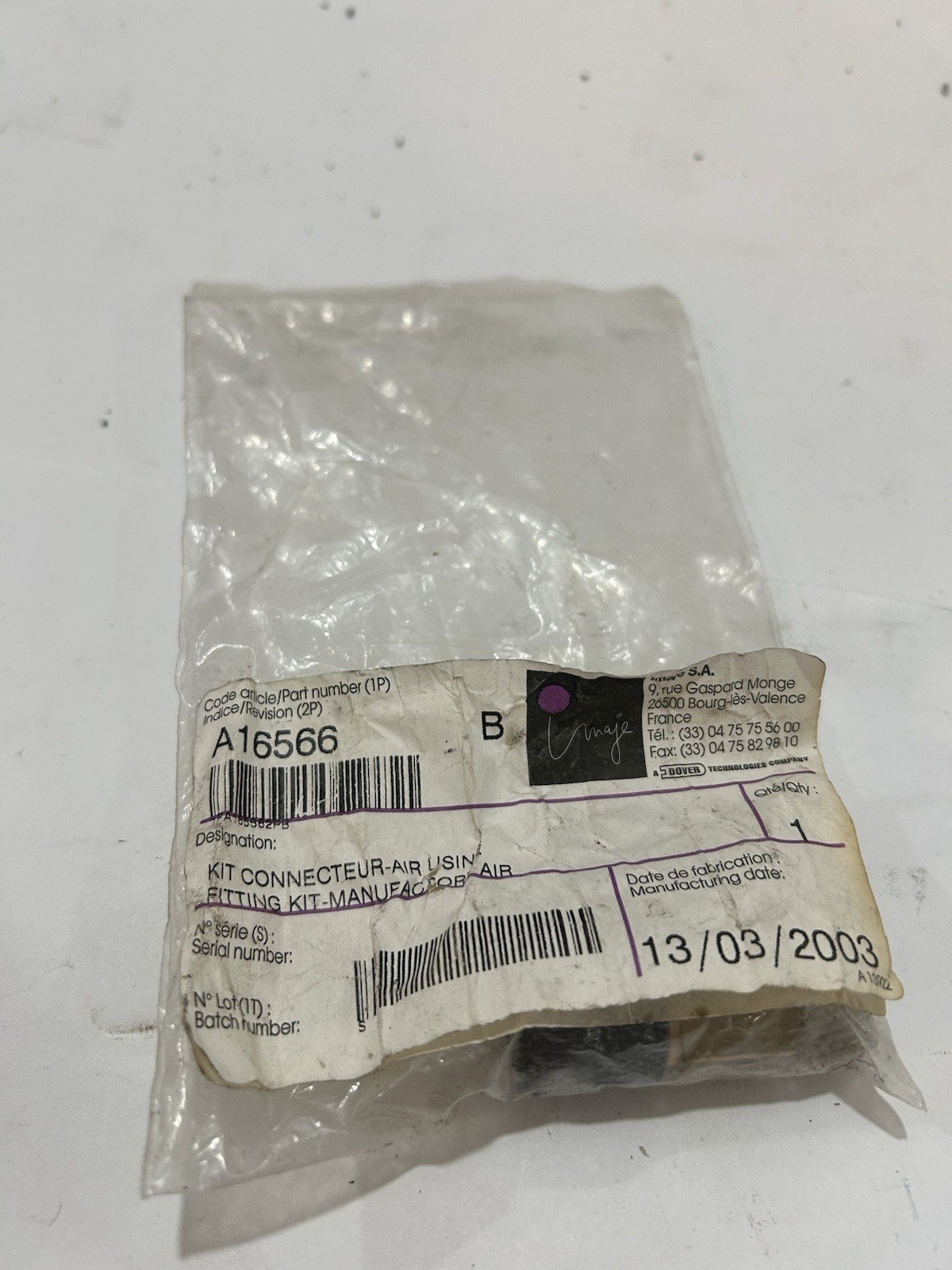 MARKEM IMAJE A16566 Fitting Kit - Manufactory Air