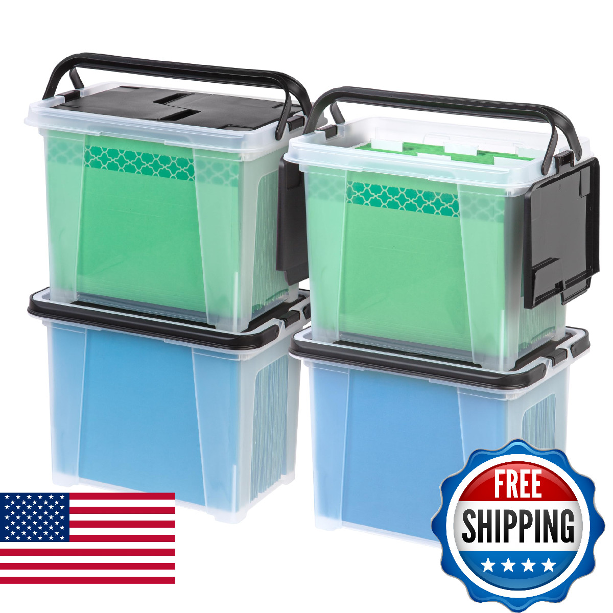 Iris Usa File File Organizer W/Wing Lid For Letter/Legal File Water Resistant