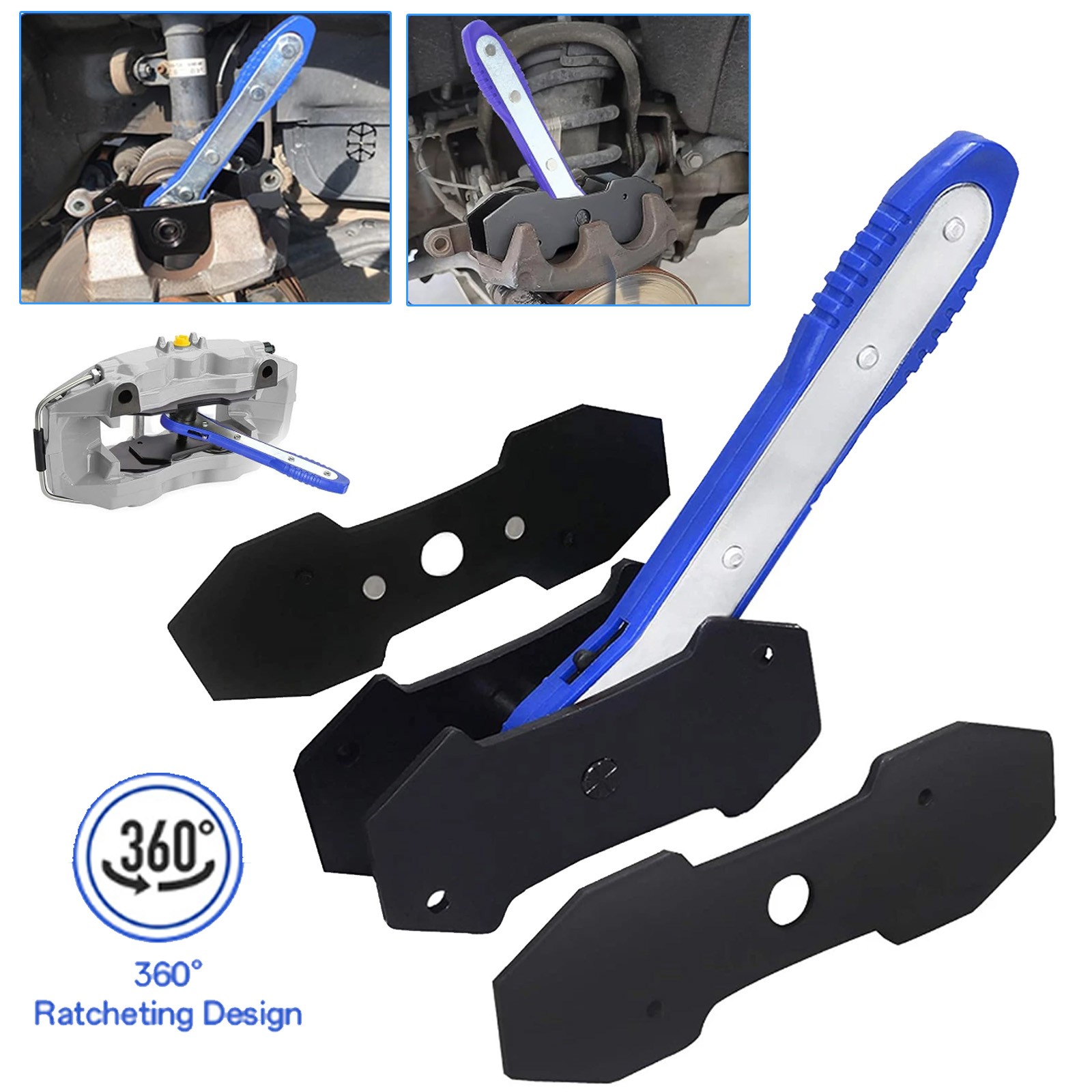 Caliper Piston Compressor Tool 360° Rotating Ratchet for Car Disc Brake Repair