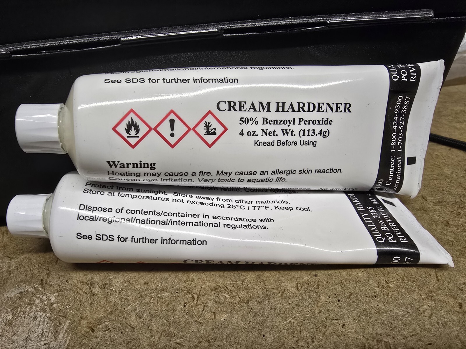 Lot Of 2- White CREAM HARDENER 4oz  Hardener Filler -Brand new! Lot28031
