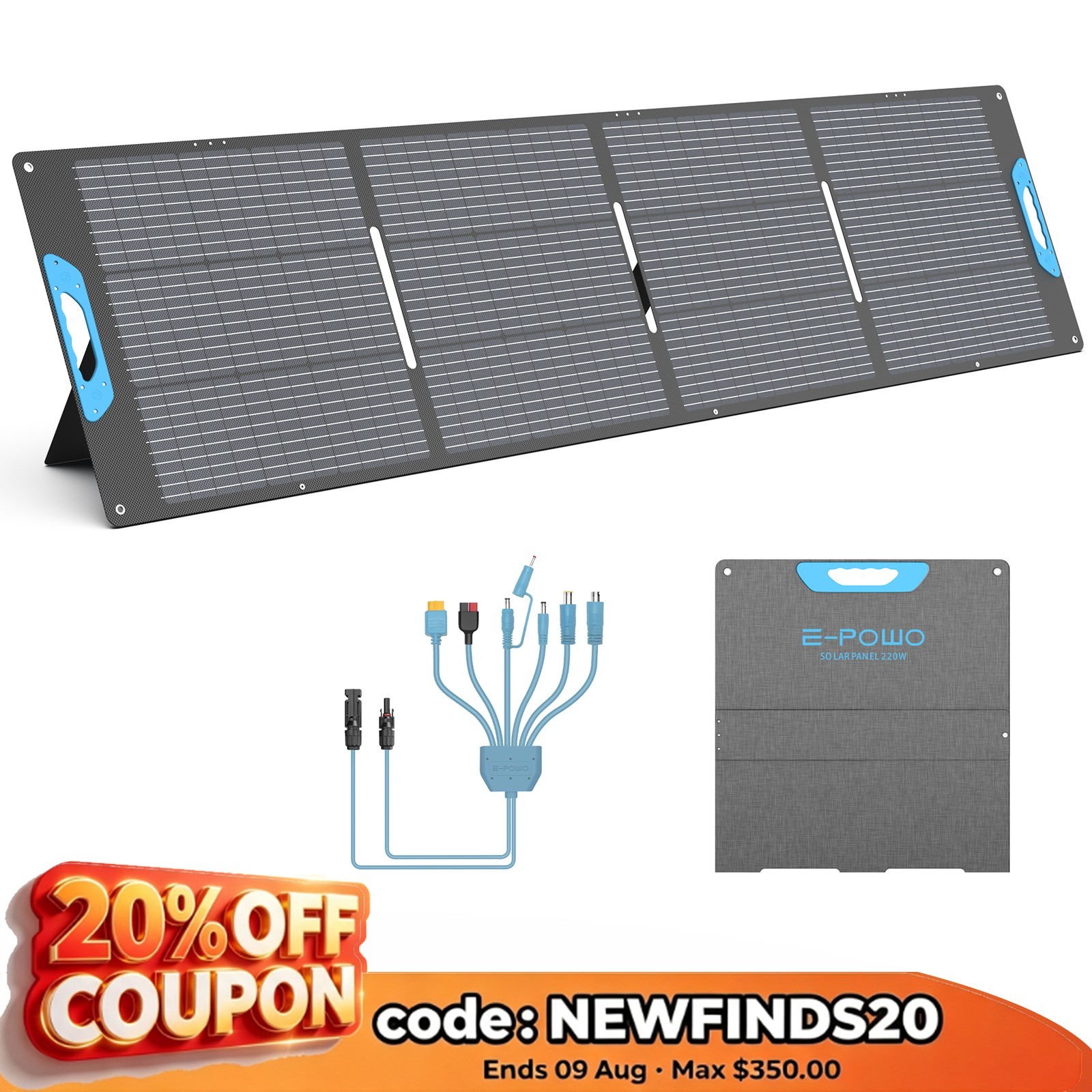 220W Solar Panel kit USB XT60 for Anker SOLIX C2000 Gen 2 Portable Power Station