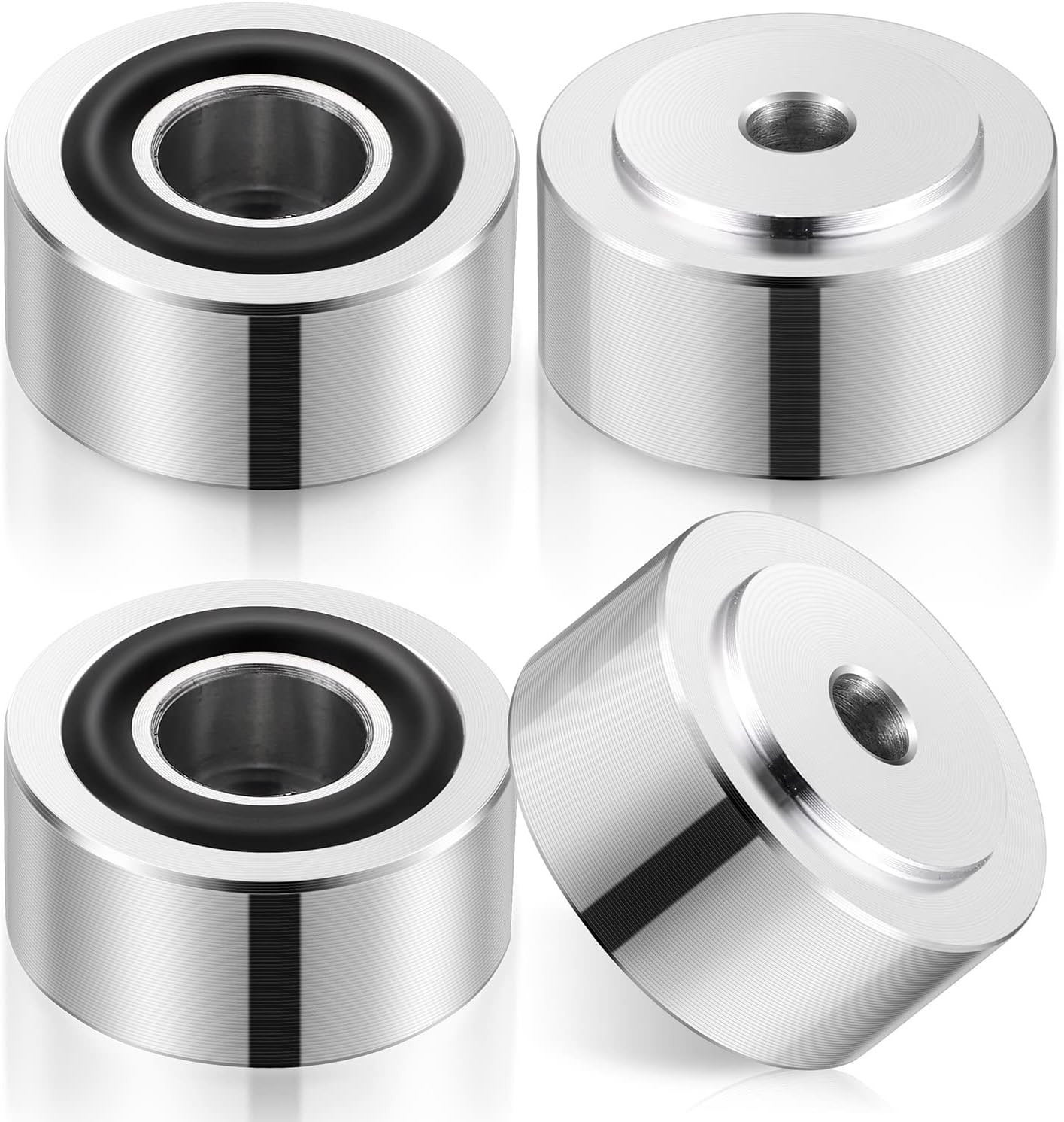 4PCS Silver Aluminum Alloy Speaker Isolation Feet, Turntable Isolation