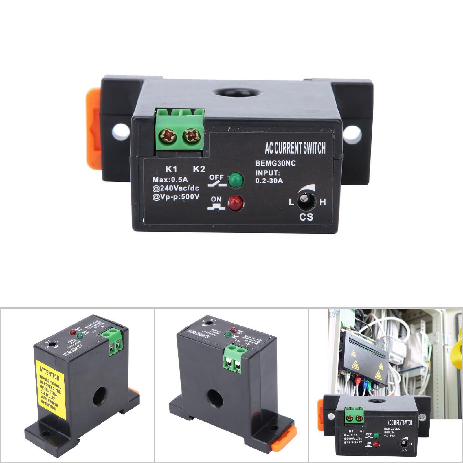 NEW Flameproof Adjustable AC Sensing Switch 0.2~30A Self Powered Sensing