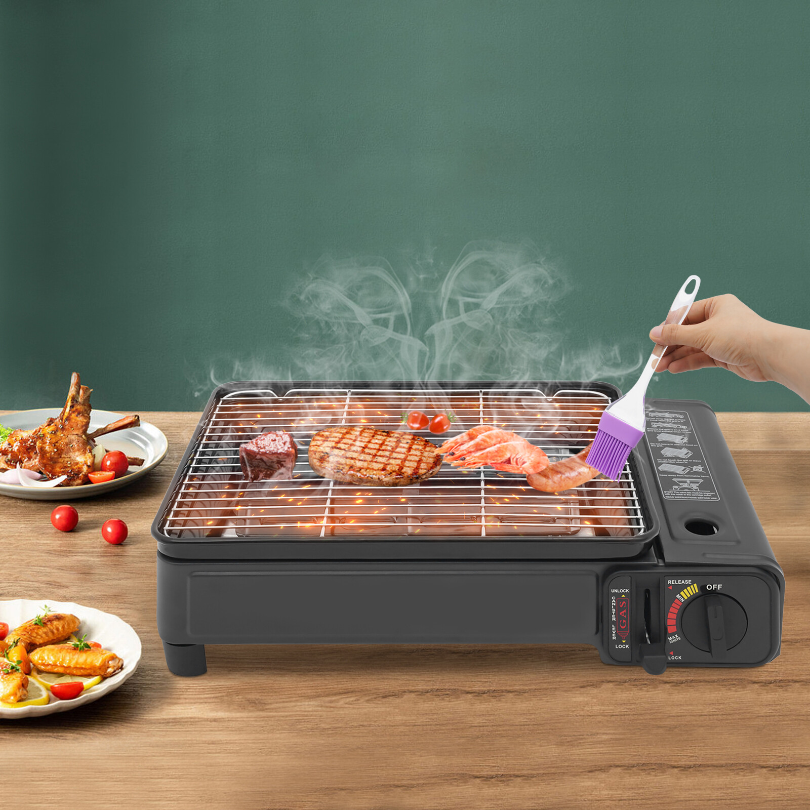 Portable Gas Barbecue Stove with Carrying Case - Lightweight Camping Grill