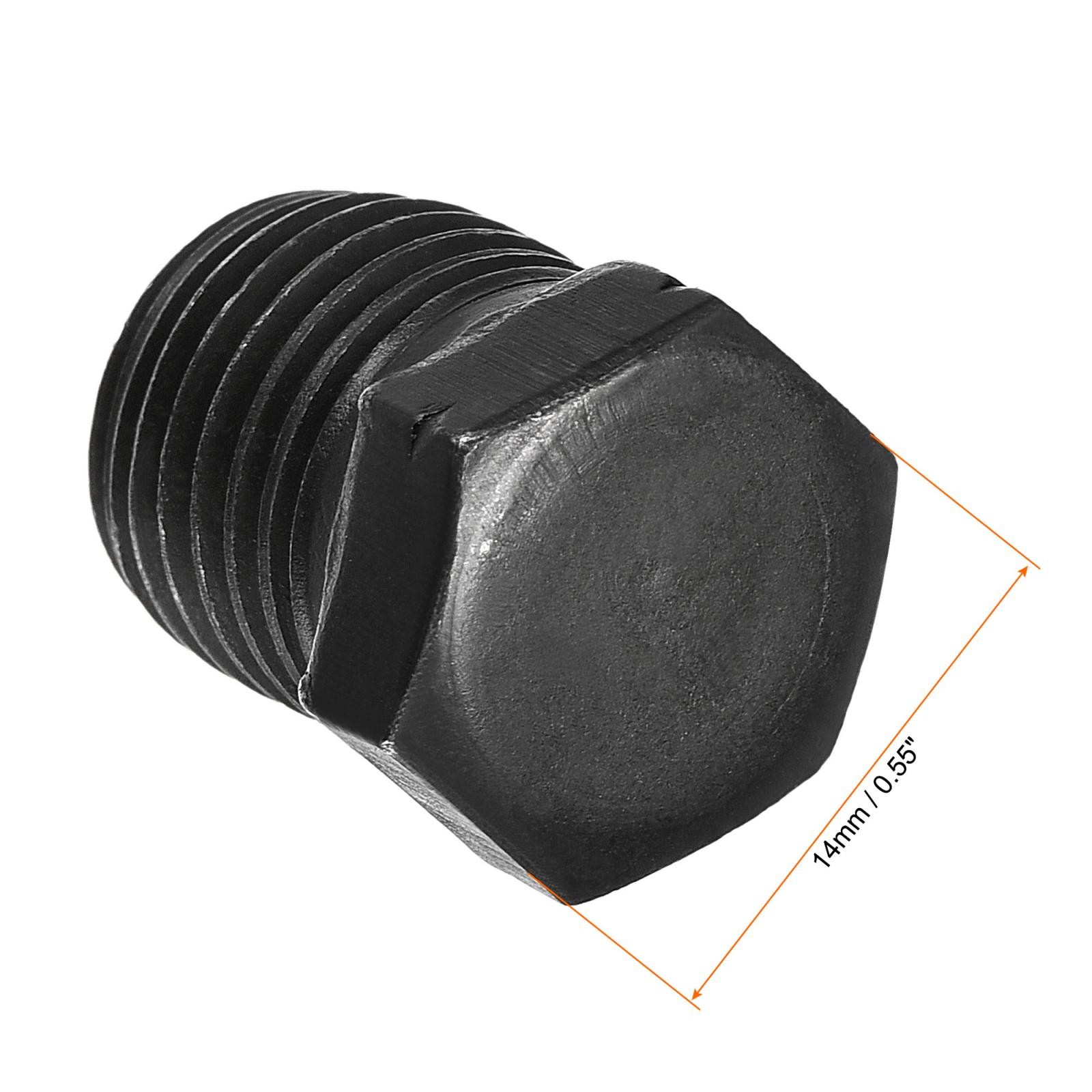 Outer Hex Head Socket Pipe Fitting Plug 1/4NPT Male Thread Carbon Steel 4Pcs