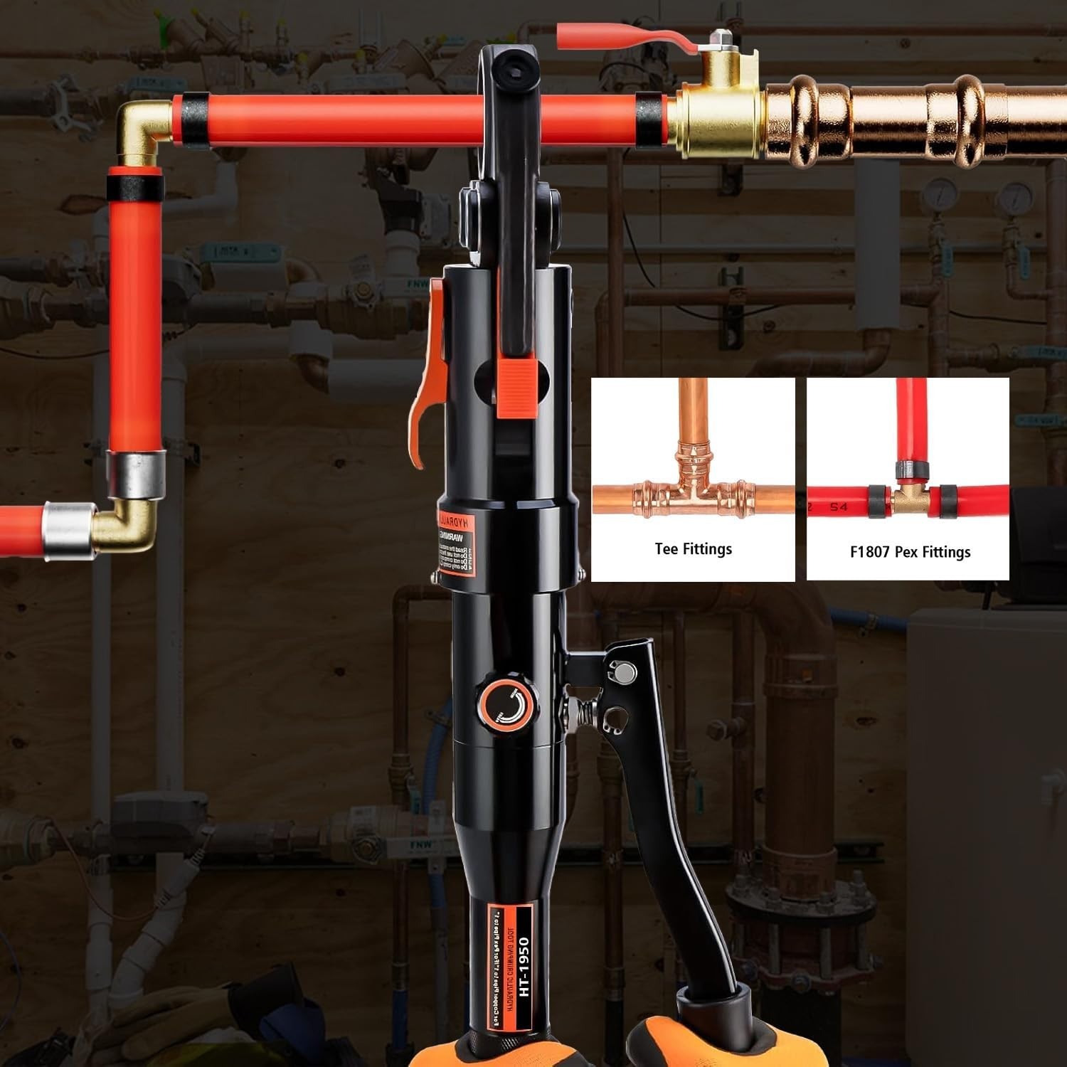 Ergonomic Pex Crimping Tool with Automatic Locking & Case - Leak-Free Solutions