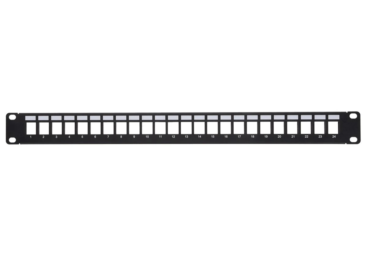 Monoprice 24-port Blank Keystone Shielded Network Patch Panel 1U UL Listed (TAA)
