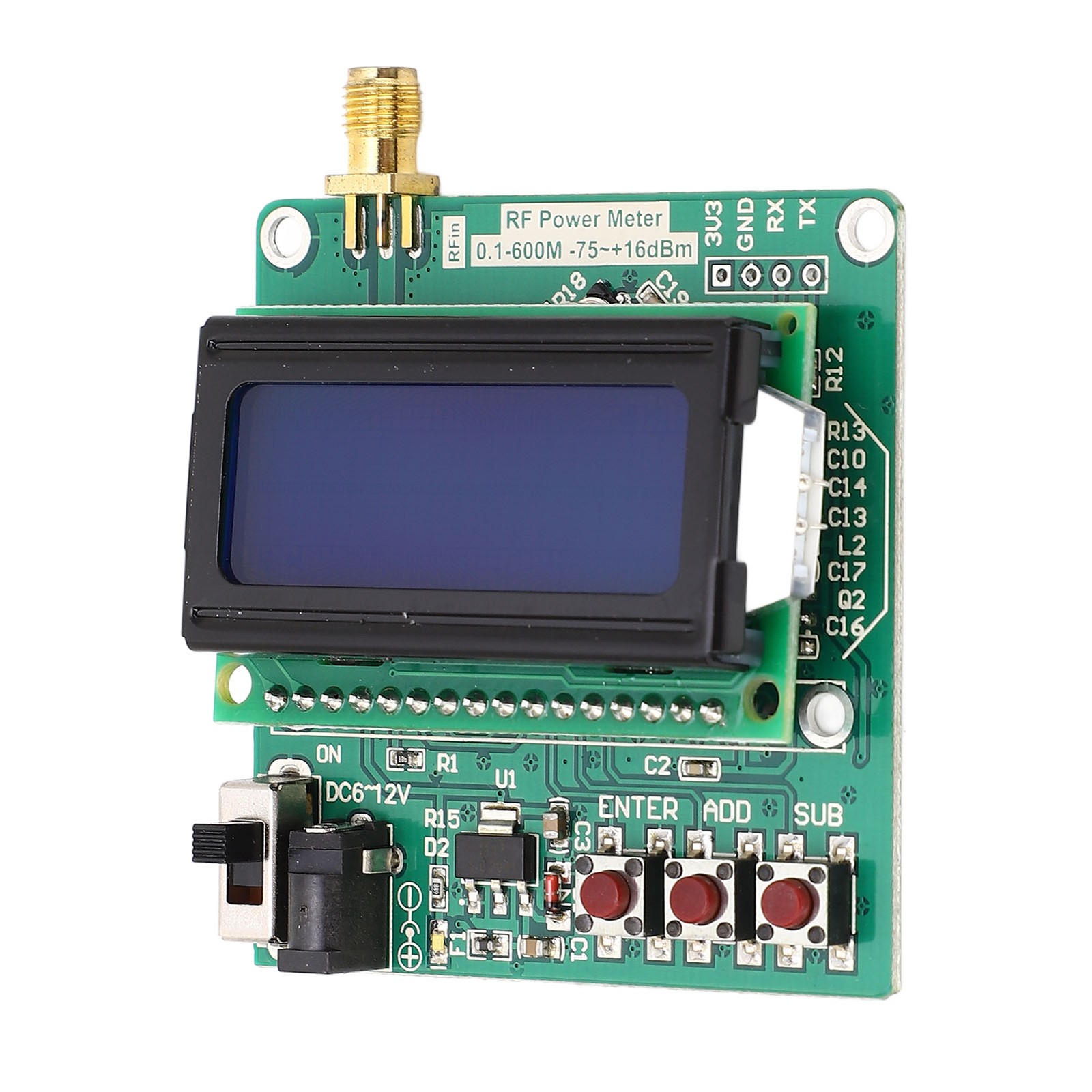 RF Power Meter Digital Display Settable Power Attenuation Logarithmic Detector ˇ